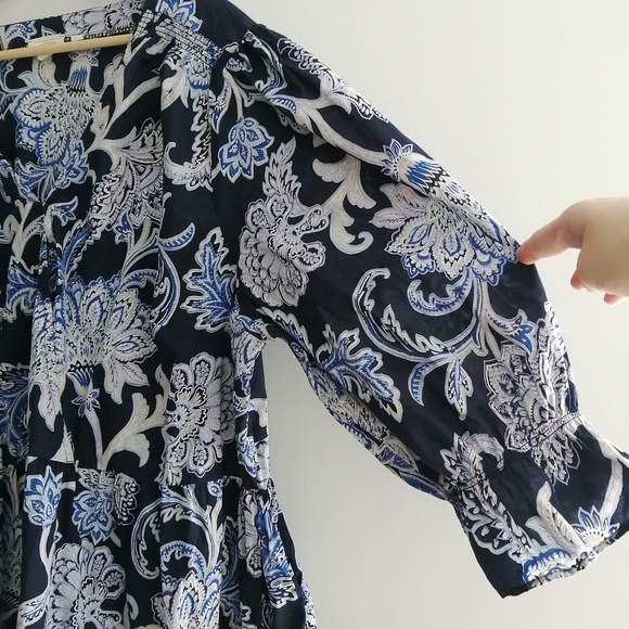 Fat Face Plus Size Maddox Blue Paisley Print Faux Wrap Dress With Pockets 20 - Picture 8 of 16